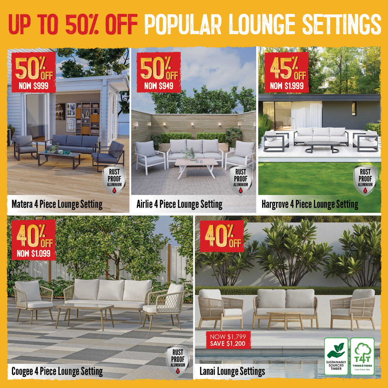 Up To 50% Off Popular Lounge Settings | Shop Now